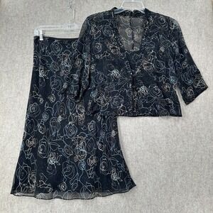 i.e. 100% Silk 3 Piece Dress Set Womens SMALL Art To Wear Career Midi